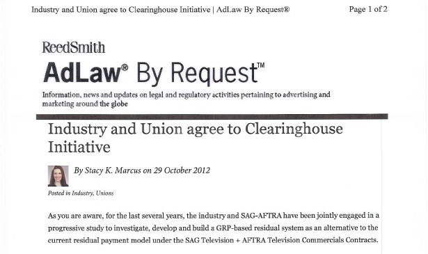 CLEARINGHOUSE INITIATIVE 10/2012